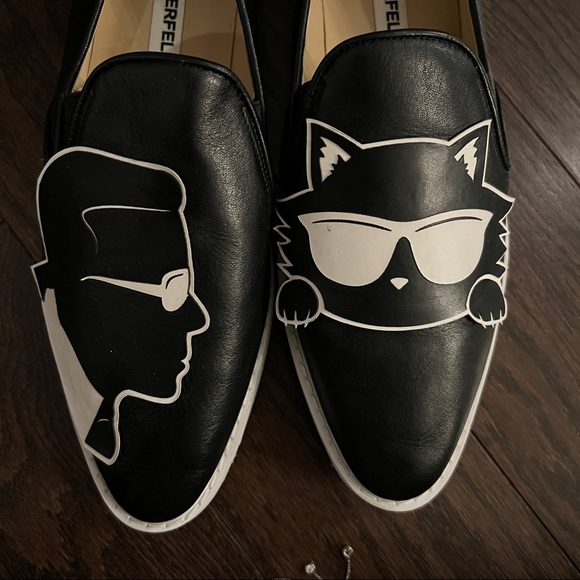 Karl Lagerfeld Leather Slip On with a cat - Picture 10 of 11